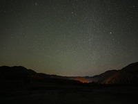 In Hejing, China, on October 13, 2024, Kerguti Scenic Area is under the starry sky. (