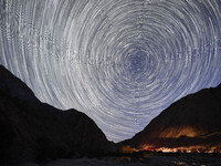 In Hejing, China, on October 13, 2024, Kerguti Scenic Area is under the starry sky. (