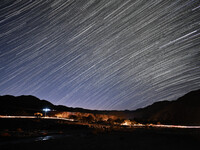 In Hejing, China, on October 13, 2024, Kerguti Scenic Area is under the starry sky. (