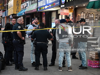 A man is in critical but stable condition after being shot in the head in the Mott Haven section of Bronx, New York, United States, on Octob...