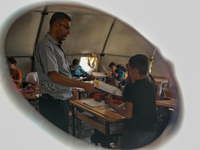 With The Approach Of Winter, Students In The Deir Ballut Camp In Rural Aleppo Study In A School Made Up Of Torn Tents, on october 13, 2024.(