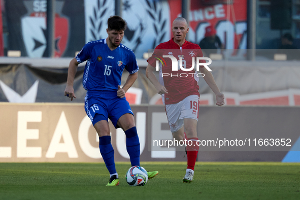 Victor Mudrac of Moldova plays during the UEFA Nations League, League D, Group D2 soccer match between Malta and Moldova at the National Sta...