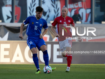 Victor Mudrac of Moldova plays during the UEFA Nations League, League D, Group D2 soccer match between Malta and Moldova at the National Sta...