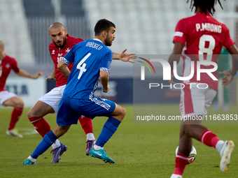 Vladislav Babogio of Moldova is in action during the UEFA Nations League, League D, Group D2 soccer match between Malta and Moldova at the N...