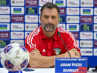 Kuwait team head coach Juan Pizzi attends a press conference at Jassim Bin Hamad Stadium in Doha, Qatar, on October 14, 2024, ahead of the F...