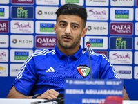 Kuwait team player Redha Abujabarah attends a press conference at Jassim Bin Hamad Stadium in Doha, Qatar, on October 14, 2024, ahead of the...