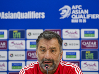 Kuwait team head coach Juan Pizzi attends a press conference at Jassim Bin Hamad Stadium in Doha, Qatar, on October 14, 2024, ahead of the F...