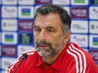 Kuwait team head coach Juan Pizzi attends a press conference at Jassim Bin Hamad Stadium in Doha, Qatar, on October 14, 2024, ahead of the F...