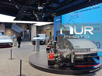 A cutaway model of the Hyundai pure tram is displayed at the newly opened Hyundai N flagship store in Shanghai, China, on October 14, 2024....