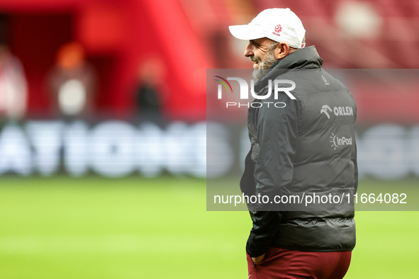 Coach Michal Probierz during training before UEFA Nations League match Poland vs Croatia in Warsaw Poland on 14 October 2024. 