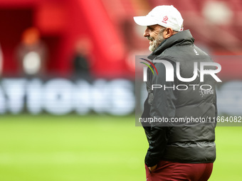 Coach Michal Probierz during training before UEFA Nations League match Poland vs Croatia in Warsaw Poland on 14 October 2024. (