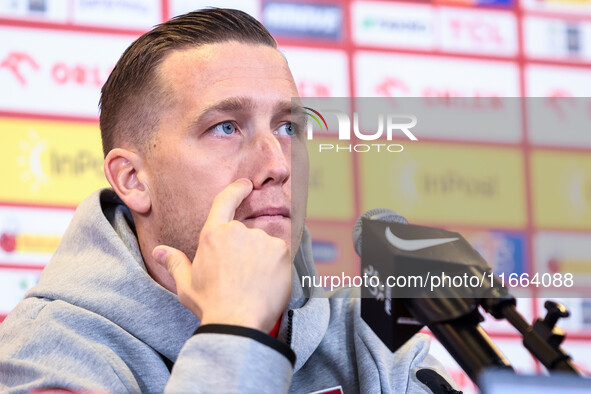 Piotr Zielinski during press conference before UEFA Nations League match Poland vs Croatia in Warsaw Poland on 14 October 2024. 