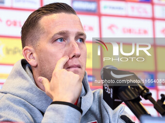 Piotr Zielinski during press conference before UEFA Nations League match Poland vs Croatia in Warsaw Poland on 14 October 2024. (