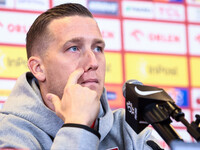 Piotr Zielinski during press conference before UEFA Nations League match Poland vs Croatia in Warsaw Poland on 14 October 2024. (