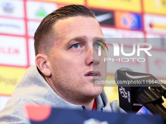 Piotr Zielinski during press conference before UEFA Nations League match Poland vs Croatia in Warsaw Poland on 14 October 2024. (