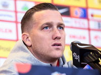 Piotr Zielinski during press conference before UEFA Nations League match Poland vs Croatia in Warsaw Poland on 14 October 2024. (