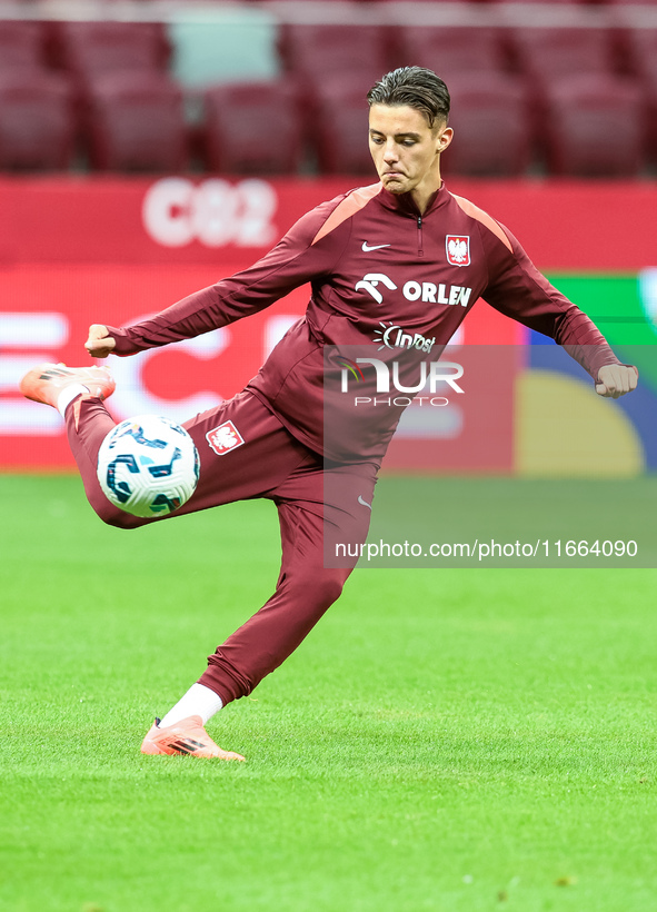 Kacper Urbanski during training before UEFA Nations League match Poland vs Croatia in Warsaw Poland on 14 October 2024. 