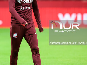 Karol Swiderski during training before UEFA Nations League match Poland vs Croatia in Warsaw Poland on 14 October 2024. (