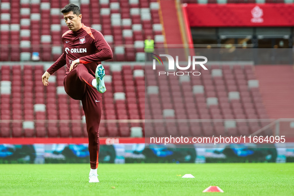 Robert Lewandowski during training before UEFA Nations League match Poland vs Croatia in Warsaw Poland on 14 October 2024. 