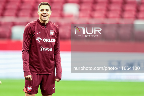 Jan Bednarek during training before UEFA Nations League match Poland vs Croatia in Warsaw Poland on 14 October 2024. 