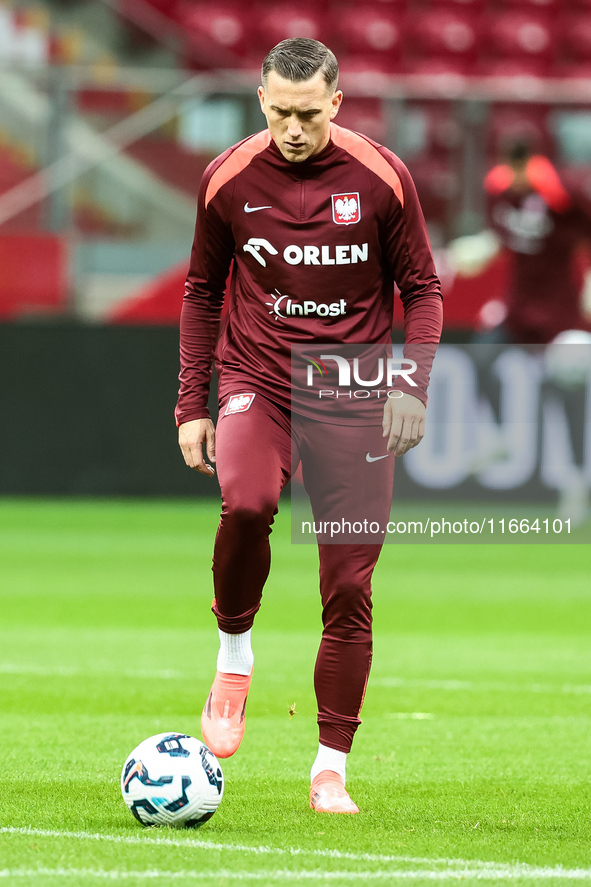 Piotr Zielinski during training before UEFA Nations League match Poland vs Croatia in Warsaw Poland on 14 October 2024. 