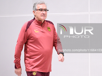 China's head coach Branko Ivankovic attends a pre-match press conference at Qingdao Youth Football Stadium in Qingdao, China, on October 14,...