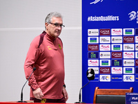 China's head coach Branko Ivankovic attends a pre-match press conference at Qingdao Youth Football Stadium in Qingdao, China, on October 14,...