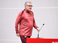 China's head coach Branko Ivankovic attends a pre-match press conference at Qingdao Youth Football Stadium in Qingdao, China, on October 14,...