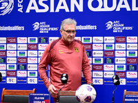 China's head coach Branko Ivankovic attends a pre-match press conference at Qingdao Youth Football Stadium in Qingdao, China, on October 14,...