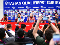 China's head coach Branko Ivankovic attends a pre-match press conference at Qingdao Youth Football Stadium in Qingdao, China, on October 14,...