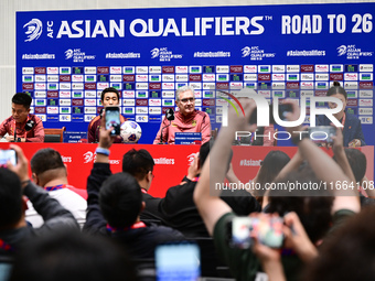 China's head coach Branko Ivankovic attends a pre-match press conference at Qingdao Youth Football Stadium in Qingdao, China, on October 14,...