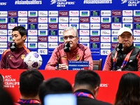 China's head coach Branko Ivankovic attends a pre-match press conference at Qingdao Youth Football Stadium in Qingdao, China, on October 14,...