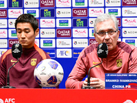 China's head coach Branko Ivankovic attends a pre-match press conference at Qingdao Youth Football Stadium in Qingdao, China, on October 14,...