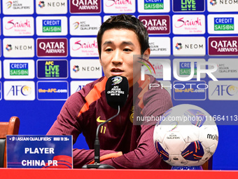 China's head coach Branko Ivankovic attends a pre-match press conference at Qingdao Youth Football Stadium in Qingdao, China, on October 14,...