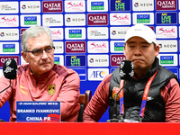 China's head coach Branko Ivankovic attends a pre-match press conference at Qingdao Youth Football Stadium in Qingdao, China, on October 14,...