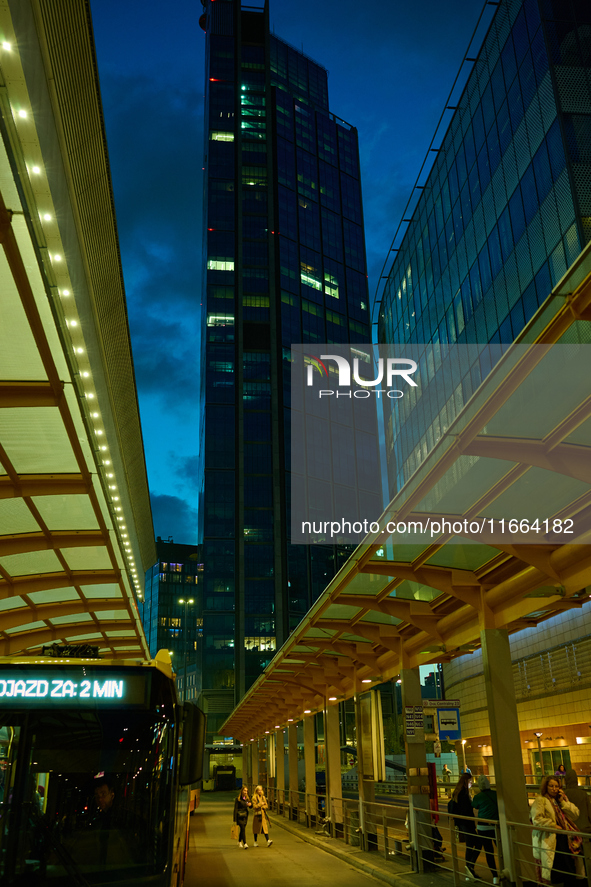 The Varso Tower is seen from the central train station in Warsaw, Poland on 12 October, 2024. 