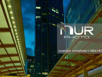 The Varso Tower is seen from the central train station in Warsaw, Poland on 12 October, 2024. (