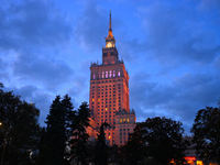 The Palace of Culture and Sciences is seen in Warsaw, Poland on 12 October, 2024. (