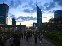 Crowds are seen in Warsaw, Poland on 12 October, 2024. (