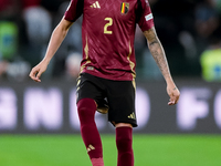 Zeno Debast of Belgium during the UEFA Nations League 2024/25 League A Group A2 match between Italy and Belgium at Stadio Olimpico on Octobe...