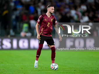 Zeno Debast of Belgium during the UEFA Nations League 2024/25 League A Group A2 match between Italy and Belgium at Stadio Olimpico on Octobe...