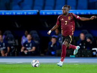 Jeremy Doku of Belgium during the UEFA Nations League 2024/25 League A Group A2 match between Italy and Belgium at Stadio Olimpico on Octobe...