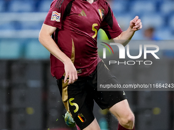 Maxim De Cuyper of Belgium during the UEFA Nations League 2024/25 League A Group A2 match between Italy and Belgium at Stadio Olimpico on Oc...