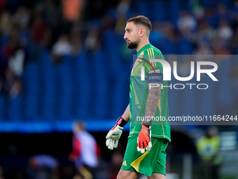 Gianluigi Donnarumma of Italy looks on during the UEFA Nations League 2024/25 League A Group A2 match between Italy and Belgium at Stadio Ol...