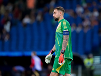 Gianluigi Donnarumma of Italy looks on during the UEFA Nations League 2024/25 League A Group A2 match between Italy and Belgium at Stadio Ol...