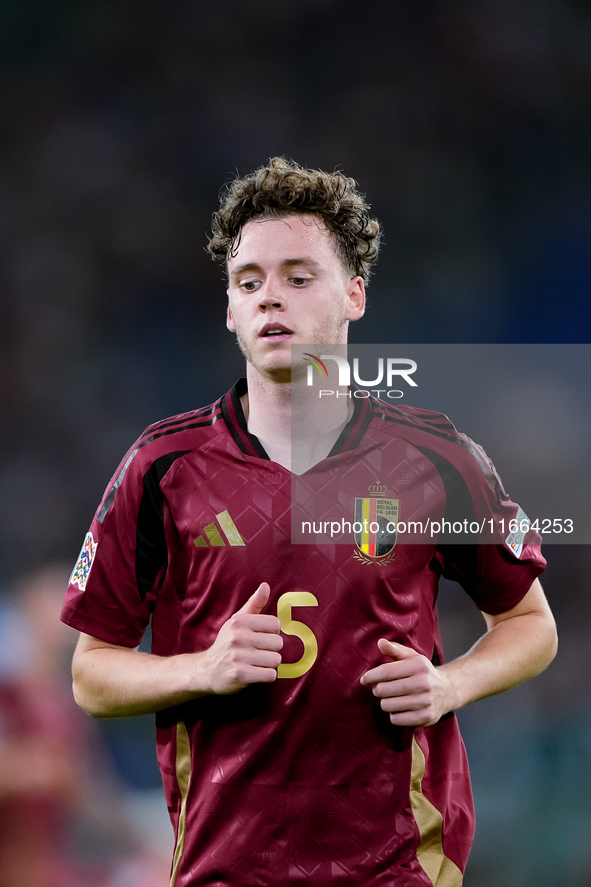 Maxim De Cuyper of Belgium looks on during the UEFA Nations League 2024/25 League A Group A2 match between Italy and Belgium at Stadio Olimp...