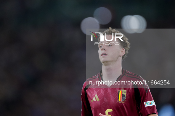 Maxim De Cuyper of Belgium looks on during the UEFA Nations League 2024/25 League A Group A2 match between Italy and Belgium at Stadio Olimp...