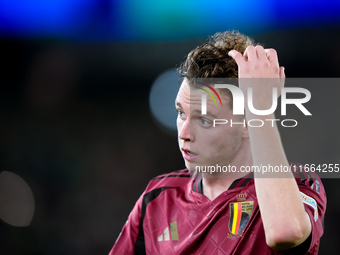 Maxim De Cuyper of Belgium looks on during the UEFA Nations League 2024/25 League A Group A2 match between Italy and Belgium at Stadio Olimp...