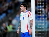 Sandro Tonali of Italy looks on during the UEFA Nations League 2024/25 League A Group A2 match between Italy and Belgium at Stadio Olimpico...