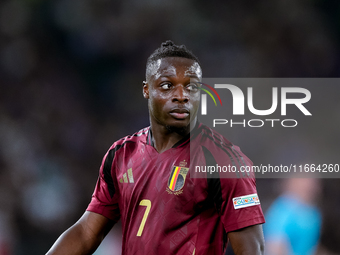 Jeremy Doku of Belgium looks on during the UEFA Nations League 2024/25 League A Group A2 match between Italy and Belgium at Stadio Olimpico...